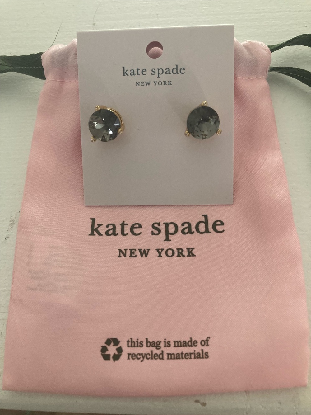 Kate Spade Rise and Shine black diamond earrings